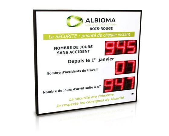 Panneau du Nombre de Jours sans Accident de Travail