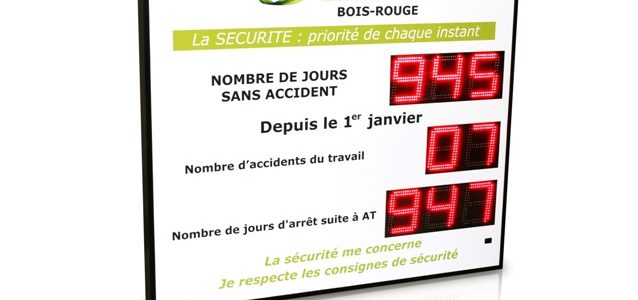 Panneau du Nombre de Jours sans Accident de Travail