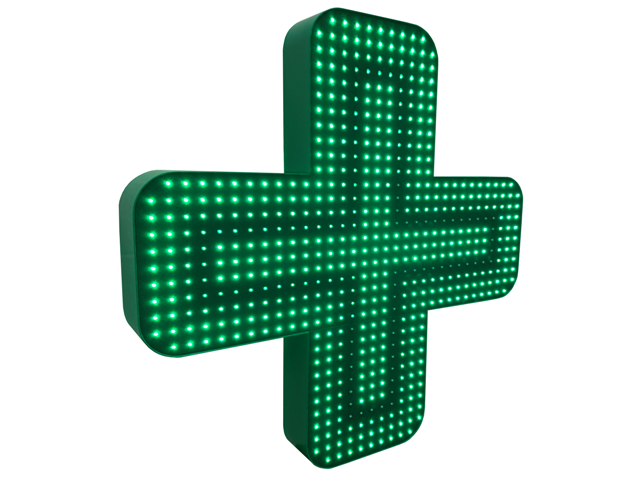 croix pharmacie LED simple face