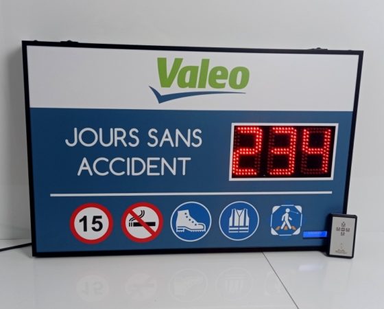 Panneau d'affichage des jours sans accident