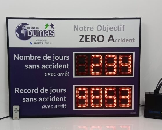 Panneau d’affichage du nombre de jours sans accident