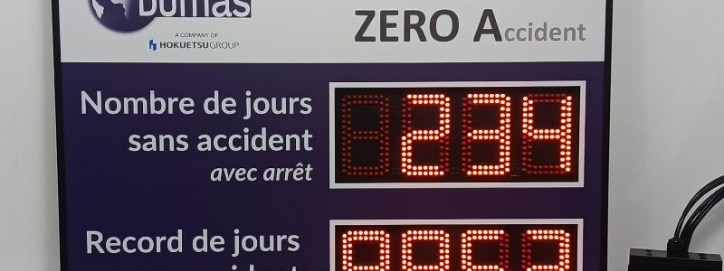 Panneau d’affichage du nombre de jours sans accident