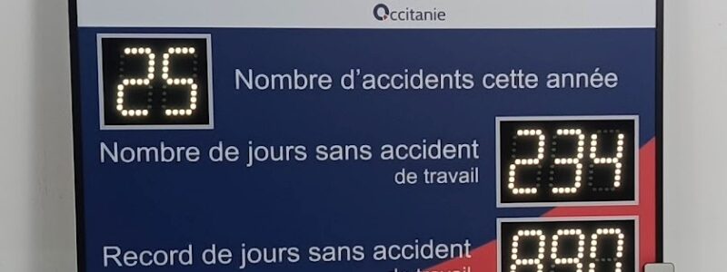 Panneau affichage nombre de jours sans accident