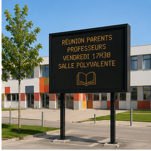 Panneau d'information lumineux pour établissement scolaire