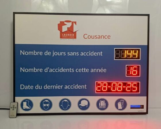 Panneau d’affichage du nombre de jours sans accident