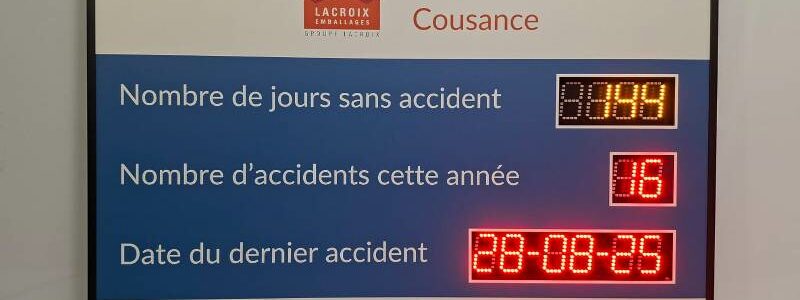 Panneau d’affichage du nombre de jours sans accident